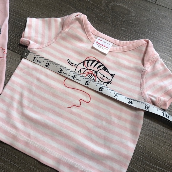 Hanna Andersson Baby Girl Kitty Cat Pajama Set Pink Size 0-3 Months - Picture 6 of 10